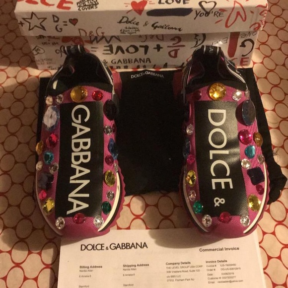 Dolce & Gabbana Shoes - Dolce & Gabbana Crystal Embellished Sneakers